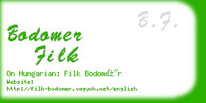 bodomer filk business card